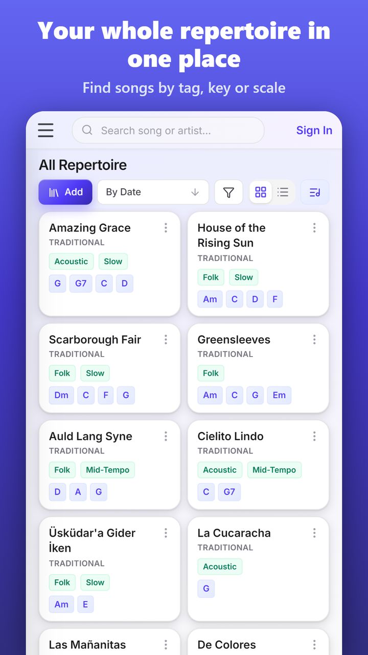 Your whole repertoire in one place